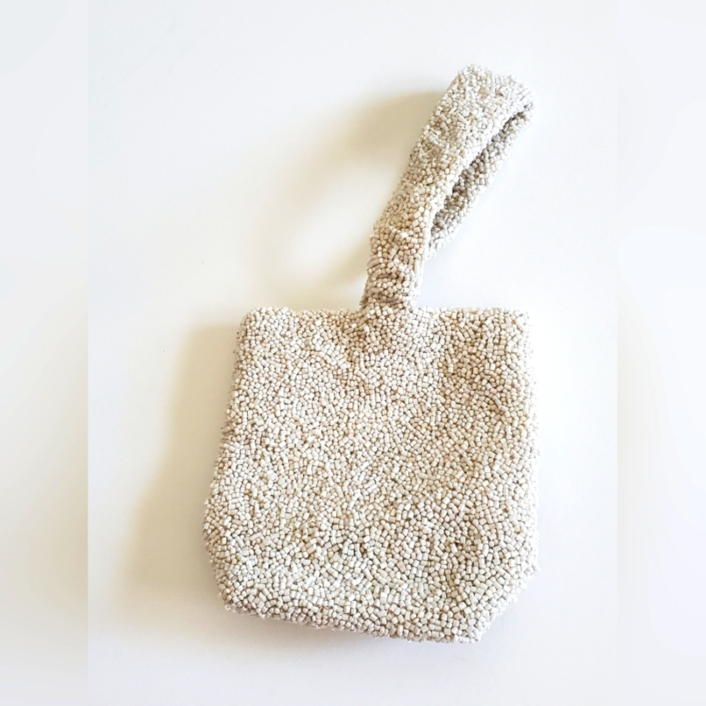 Moyna Small White Beaded Handbag / Purse